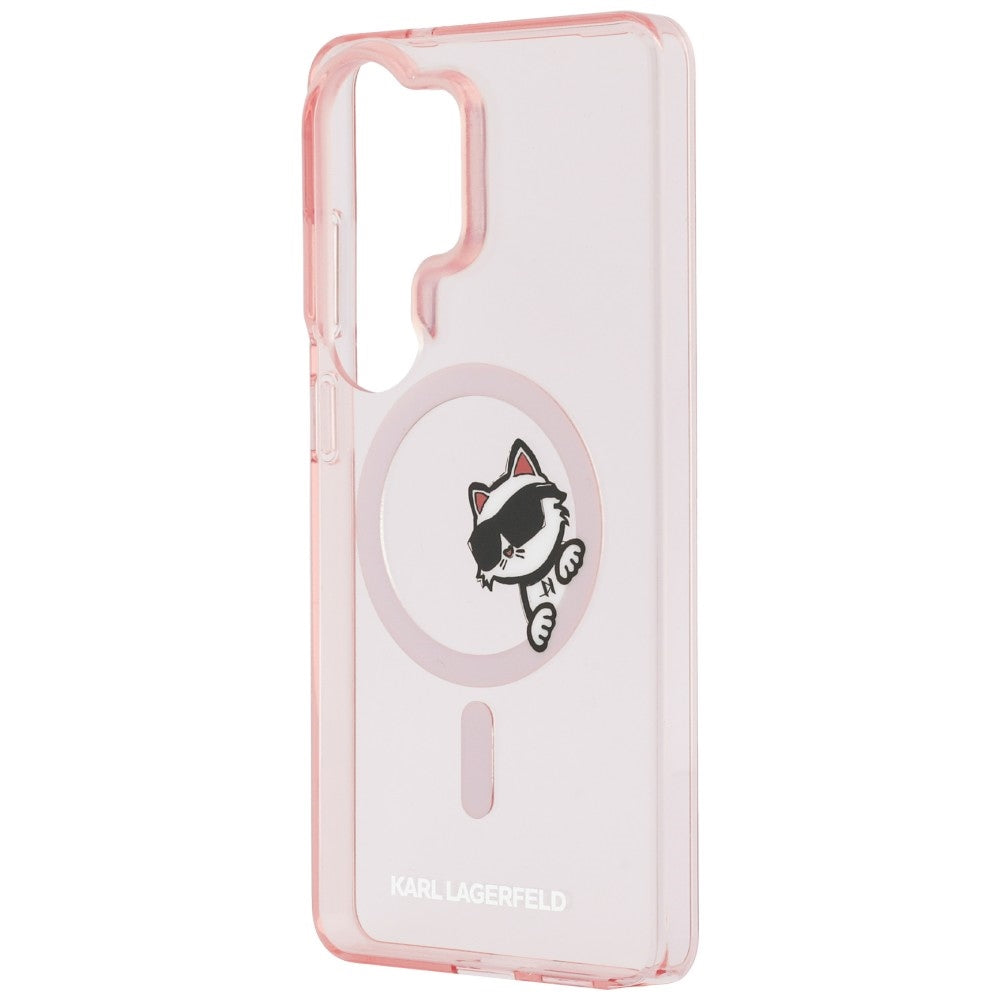 MagSafe Hülle für Samsung Galaxy S26 Ultra S948, Karl Lagerfeld, IML Choupette Peekaboo Logo, Rosa