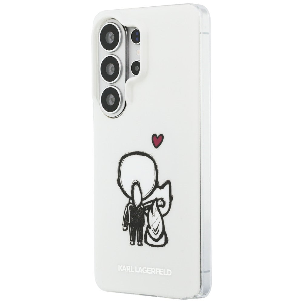 MagSafe-Hülle für Samsung Galaxy S26 Ultra S948, Karl Lagerfeld, IML Karl & Choupette Back Logo, Weiß