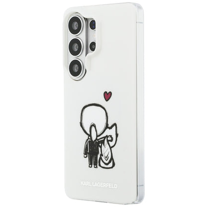 MagSafe-Hülle für Samsung Galaxy S26 Ultra S948, Karl Lagerfeld, IML Karl & Choupette Back Logo, Weiß