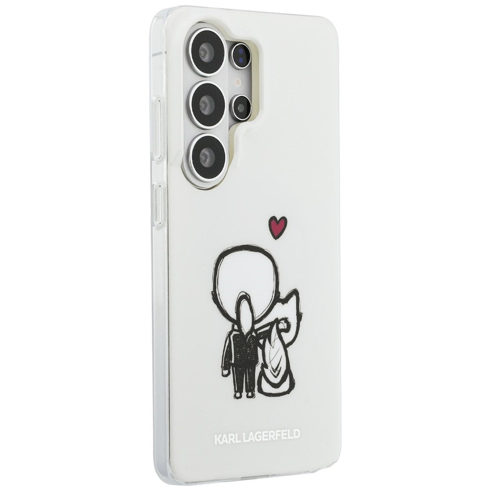 MagSafe-Hülle für Samsung Galaxy S26 Ultra S948, Karl Lagerfeld, IML Karl & Choupette Back Logo, Weiß