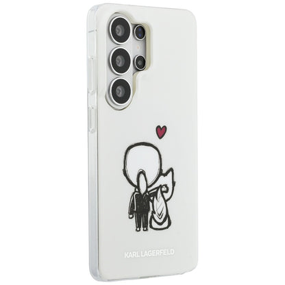 MagSafe-Hülle für Samsung Galaxy S26 Ultra S948, Karl Lagerfeld, IML Karl & Choupette Back Logo, Weiß