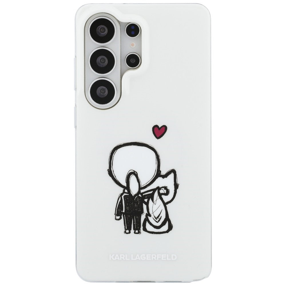 MagSafe-Hülle für Samsung Galaxy S26 Ultra S948, Karl Lagerfeld, IML Karl & Choupette Back Logo, Weiß