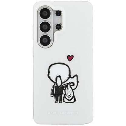 MagSafe-Hülle für Samsung Galaxy S26 Ultra S948, Karl Lagerfeld, IML Karl & Choupette Back Logo, Weiß