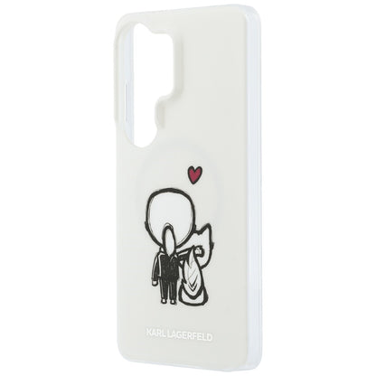 MagSafe-Hülle für Samsung Galaxy S26 Ultra S948, Karl Lagerfeld, IML Karl & Choupette Back Logo, Weiß