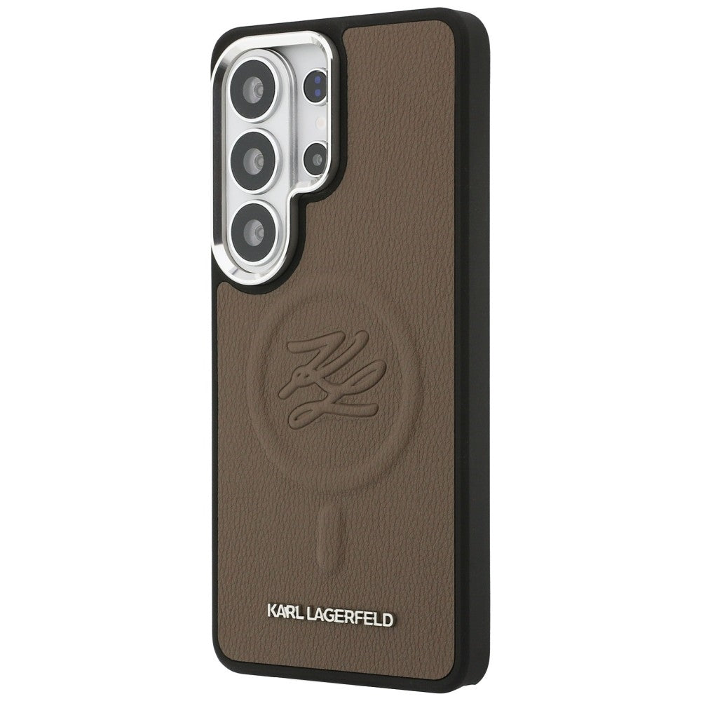 MagSafe Case for Samsung Galaxy S26 Ultra S948, Karl Lagerfeld, Initial Logo Debossed, Brown