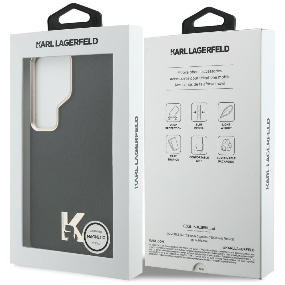 Coque MagSafe pour Samsung Galaxy S26 Ultra S948, Karl Lagerfeld, logo Karl Head, Noire