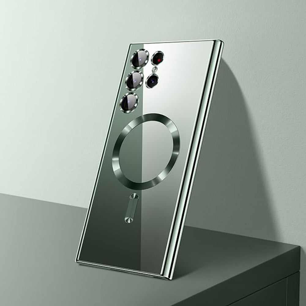 MagSafe Hülle für Samsung Galaxy S26 Ultra, Techsuit, Luxury Crystal, Hellgrün