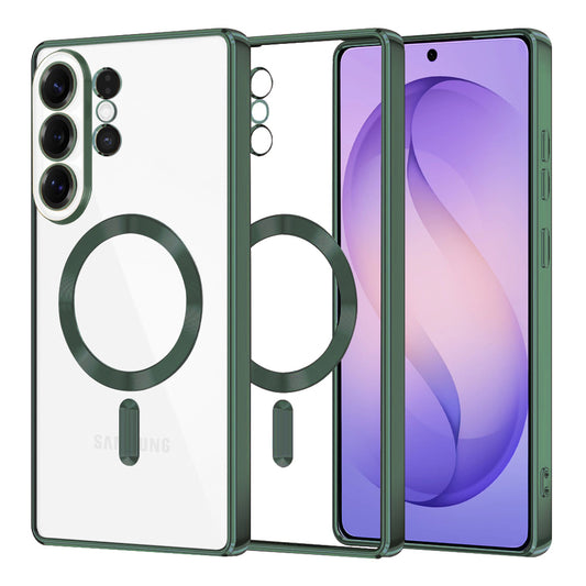 Étui MagSafe pour Samsung Galaxy S26 Ultra, Techsuit, Luxury Crystal, Vert Foncé