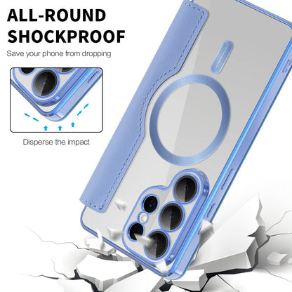 Étui MagSafe pour Samsung Galaxy S26 Ultra, Techsuit, SmartMag Book, Bleu