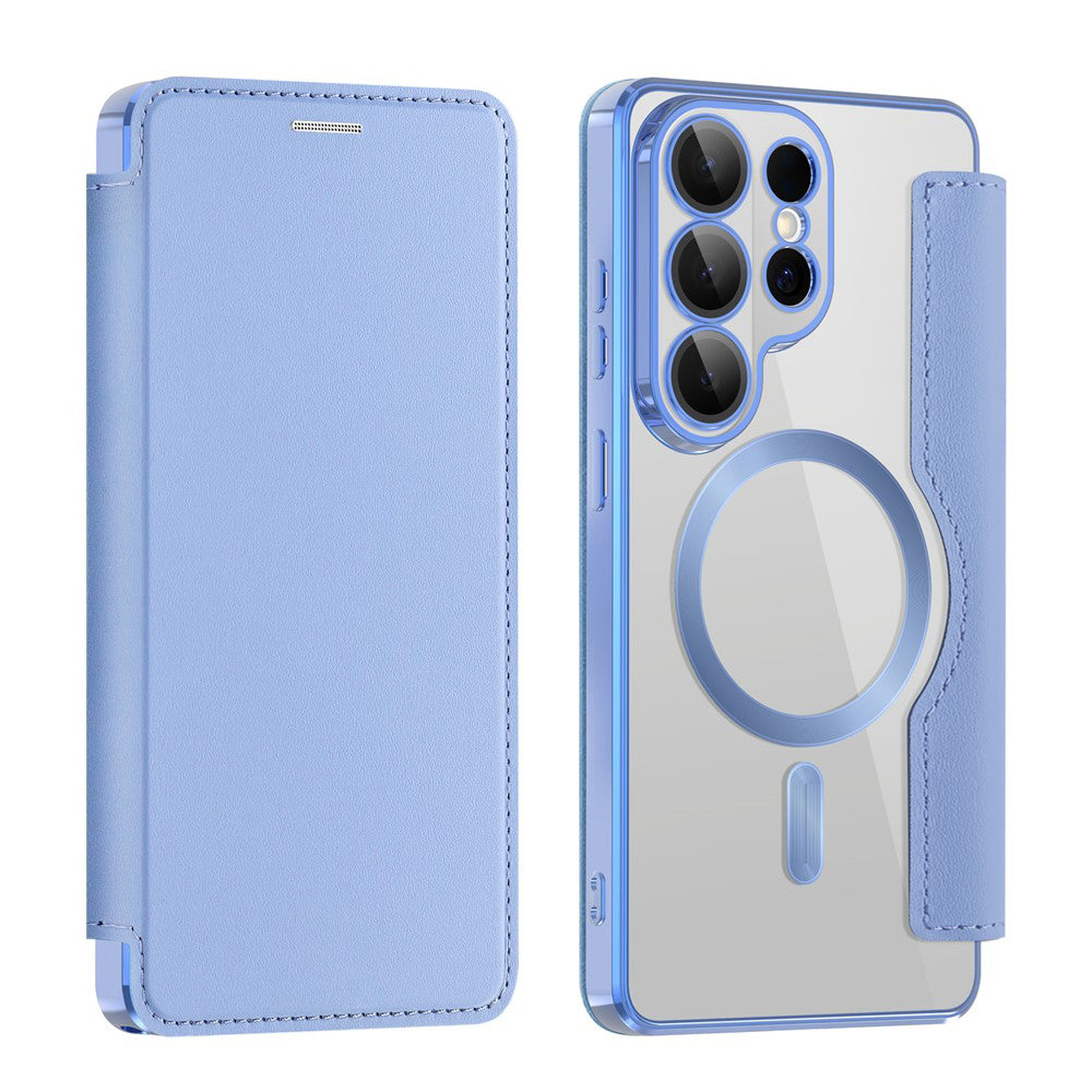 Étui MagSafe pour Samsung Galaxy S26 Ultra, Techsuit, SmartMag Book, Bleu