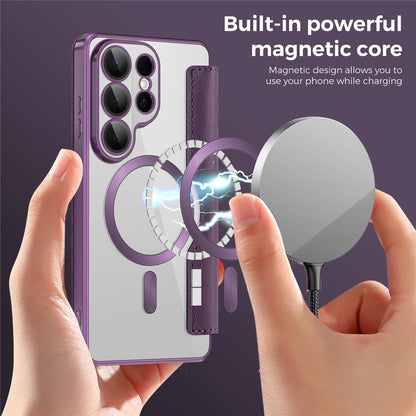 Étui MagSafe pour Samsung Galaxy S26 Ultra, Techsuit, SmartMag Book, Violet