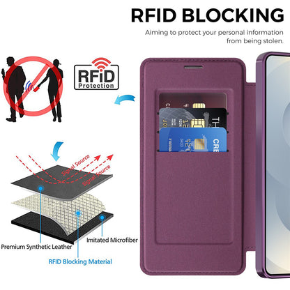 Étui MagSafe pour Samsung Galaxy S26 Ultra, Techsuit, SmartMag Book, Violet