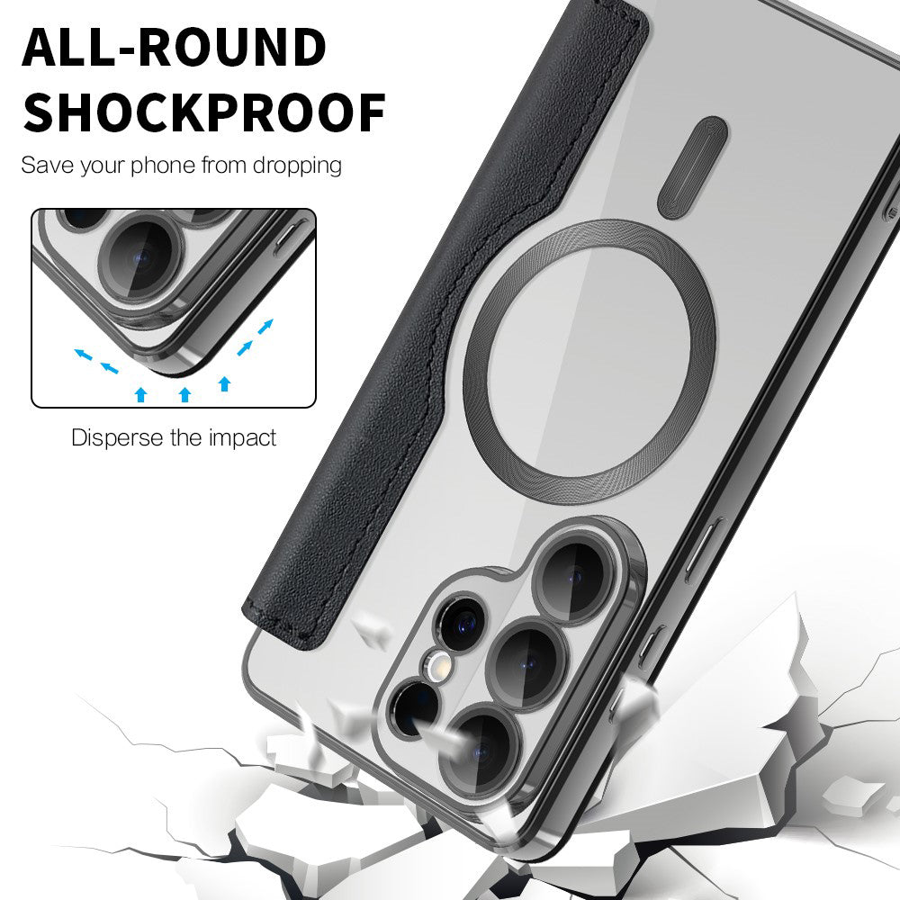 Étui MagSafe pour Samsung Galaxy S26 Ultra, Techsuit, SmartMag Book, Noir