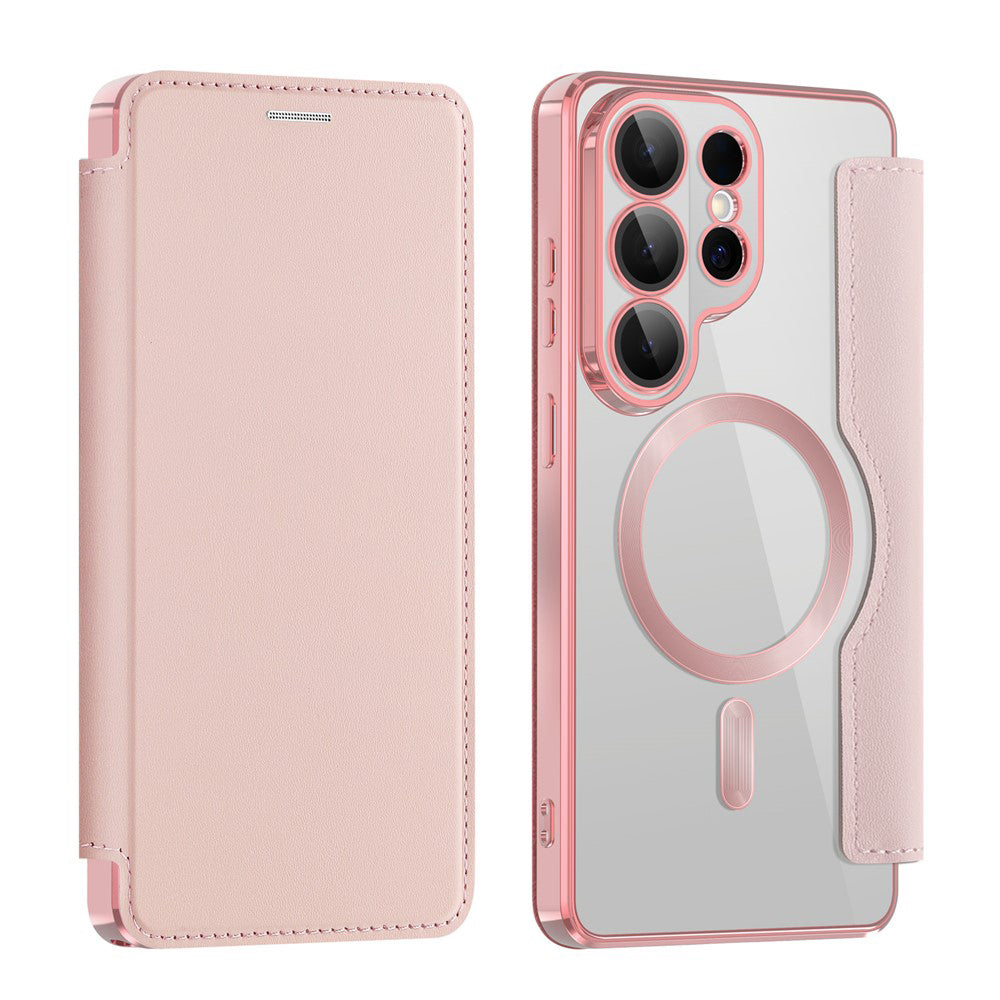 MagSafe Hülle für Samsung Galaxy S26 Ultra, Techsuit, SmartMag Book, Rosa