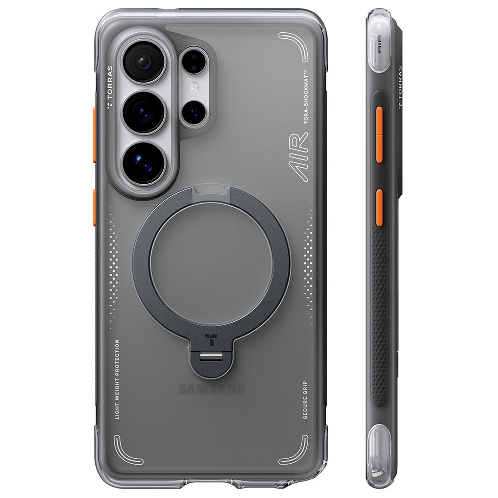 MagSafe Hülle für Samsung Galaxy S26 Ultra, Torras, Ostand Spin Air, Grau