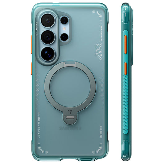 Étui MagSafe pour Samsung Galaxy S26 Ultra, Torras, Ostand Spin Air, Vert