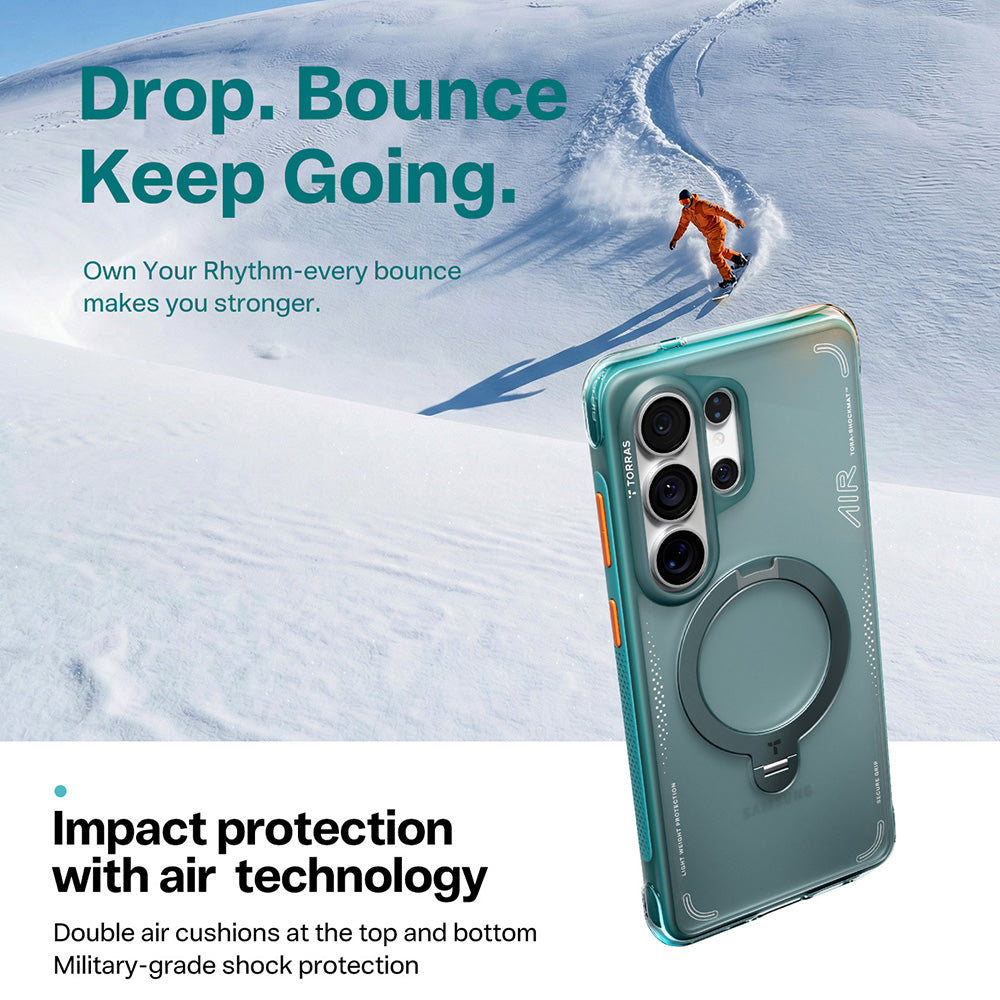 MagSafe Hülle für Samsung Galaxy S26 Ultra, Torras, Ostand Spin Air, Grün