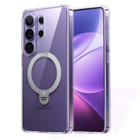 Coque MagSafe pour Samsung Galaxy S26 Ultra, Torras, Ostand Spin, Transparente