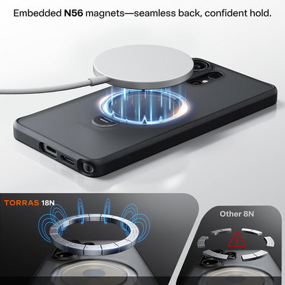 Coque MagSafe pour Samsung Galaxy S26 Ultra, Torras, Ostand Spin, Transparente