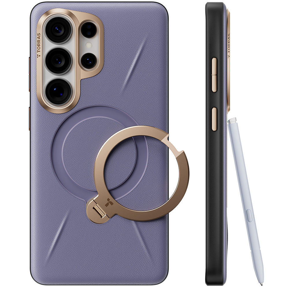 Étui MagSafe pour Samsung Galaxy S26 Ultra S948, Torras, QPRO Leather, Mauve