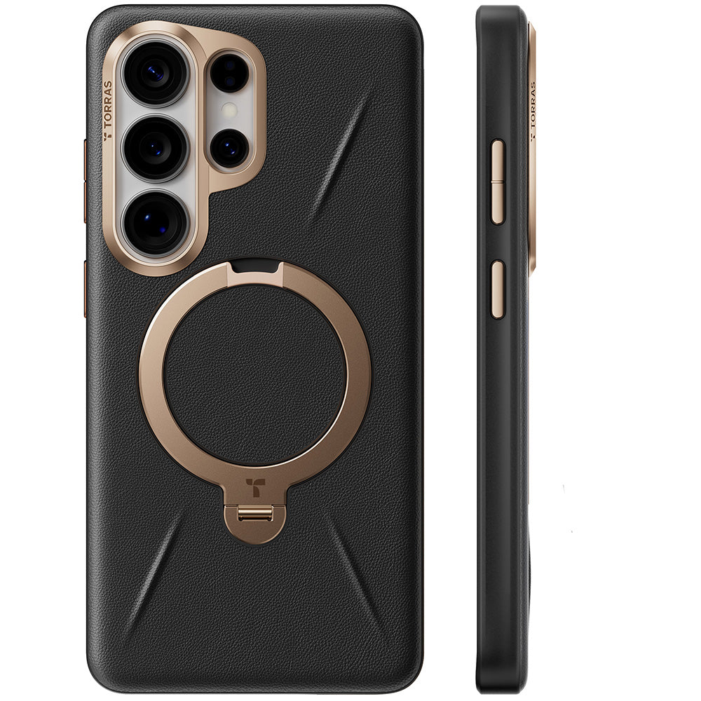 MagSafe Hülle für Samsung Galaxy S26 Ultra, Torras, QPRO Leather, Schwarz