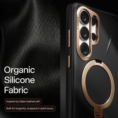 MagSafe Hülle für Samsung Galaxy S26 Ultra, Torras, QPRO Leather, Schwarz