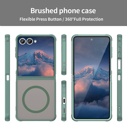 Coque MagSafe pour Samsung Galaxy Z Flip7 F766, Techsuit, HaloFrost II, Vert
