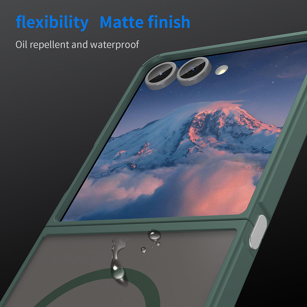 Coque MagSafe pour Samsung Galaxy Z Flip7 F766, Techsuit, HaloFrost II, Vert