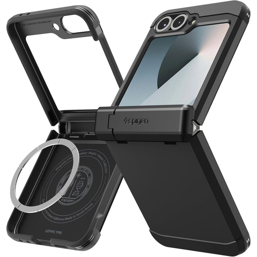 MagSafe Hülle für Samsung Galaxy Z Flip7 FE F761 / Z Flip6 F741, Spigen, Tough Armor Pro, Schwarz ACS09807