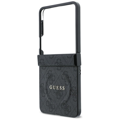 Coque MagSafe pour Samsung Galaxy Z Flip8 F776, Guess, 4G Leather Classic, Noire