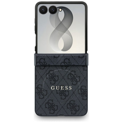 Coque MagSafe pour Samsung Galaxy Z Flip8 F776, Guess, 4G Leather Classic, Noire