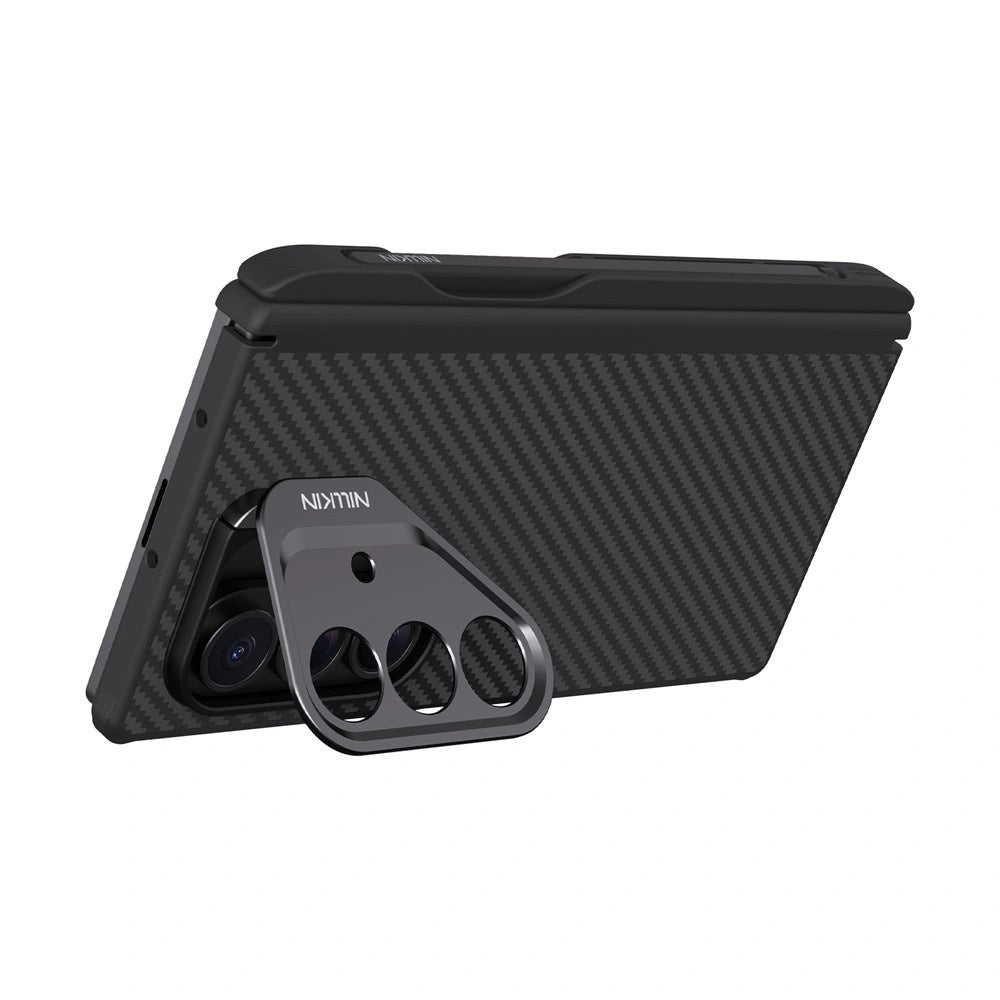 Coque MagSafe pour Samsung Galaxy Z Fold7 F966, Nillkin, CarboProp avec découpe pour caméra et support pour S-Pen, noire