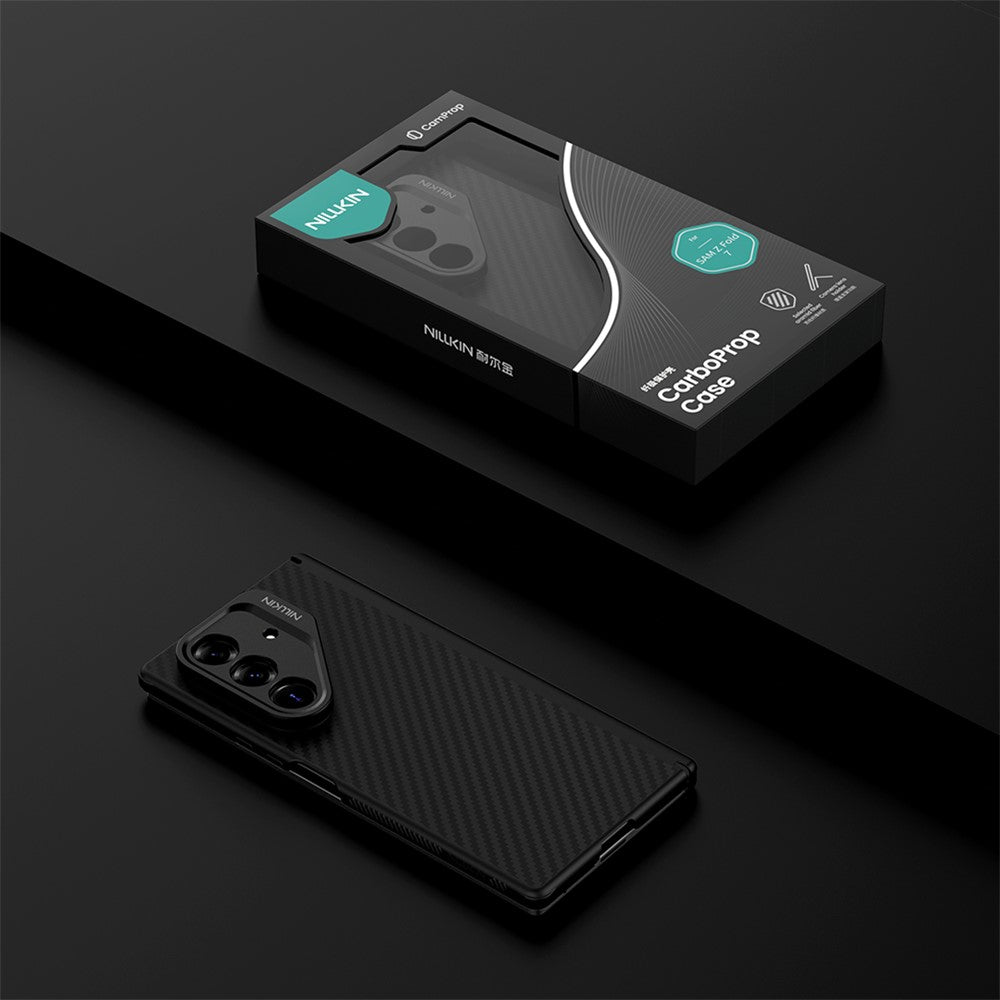Coque MagSafe pour Samsung Galaxy Z Fold7 F966, Nillkin, CarboProp avec découpe pour caméra, Noire