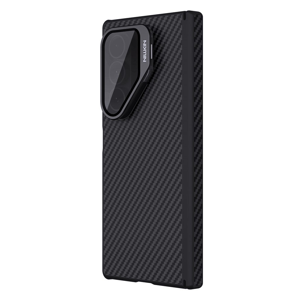 Coque MagSafe pour Samsung Galaxy Z Fold7 F966, Nillkin, CarboProp avec protection d'objectif noire transparente, noire