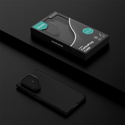 Coque MagSafe pour Samsung Galaxy Z Fold7 F966, Nillkin, CarboProp avec protection d'objectif noire transparente, noire