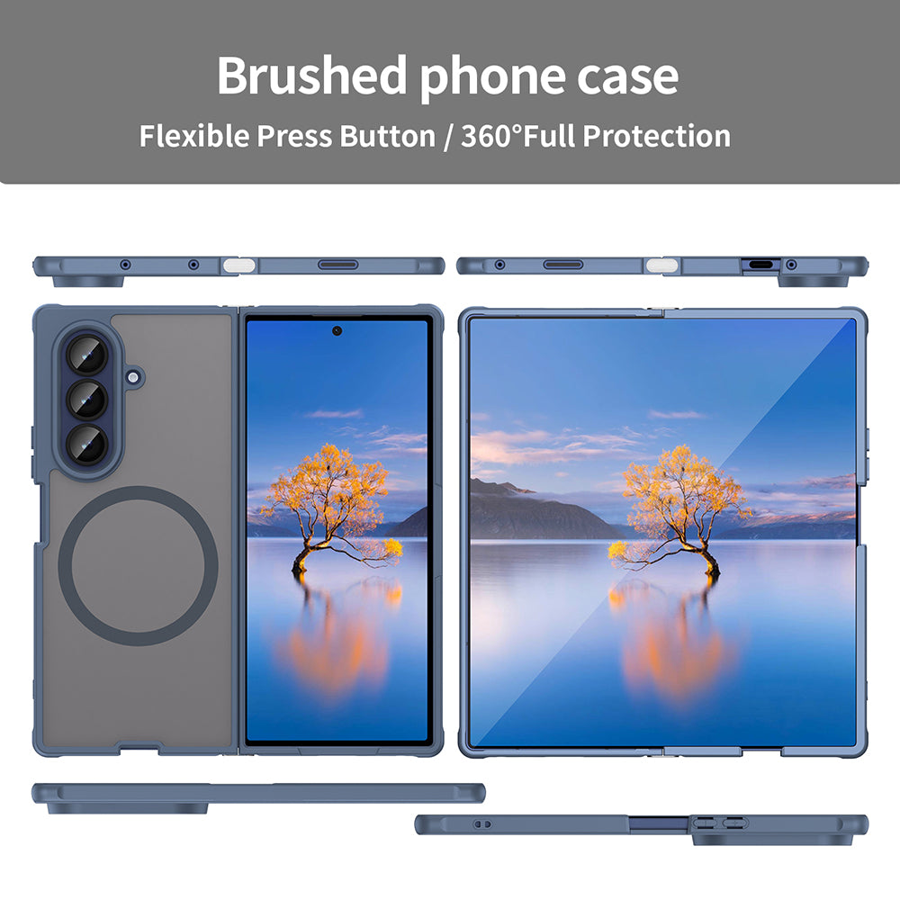 MagSafe Case for Samsung Galaxy Z Fold7 F966, Techsuit, HaloFrost II, Navy Blue