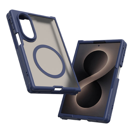 Coque MagSafe pour Samsung Galaxy Z Fold8 F971, Techsuit, HaloFrost II, Bleu marine