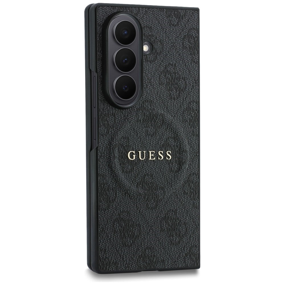 Coque MagSafe pour Samsung Galaxy Z Fold8 Ultra F976, Guess, 4G Leather Classic, Noire