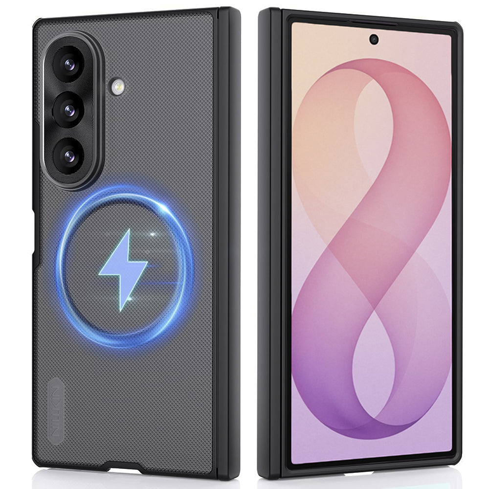 Coque MagSafe pour Samsung Galaxy Z Fold8 Ultra F976, Nillkin, Super Frosted Shield, Noir Transparent