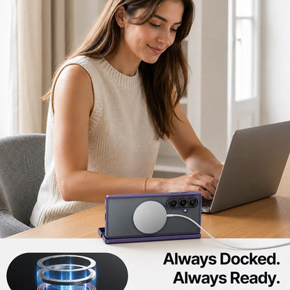 Coque MagSafe pour Samsung Galaxy Z Fold8 Ultra F976, Torras, Guardian, Violet Foncé