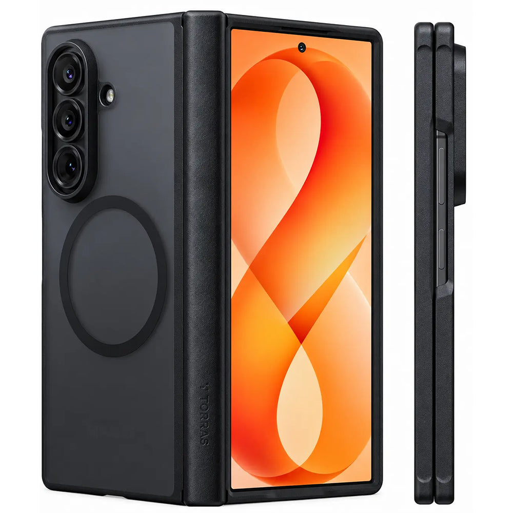 Coque MagSafe pour Samsung Galaxy Z Fold8 Ultra F976, Torras, Guardian, Noire