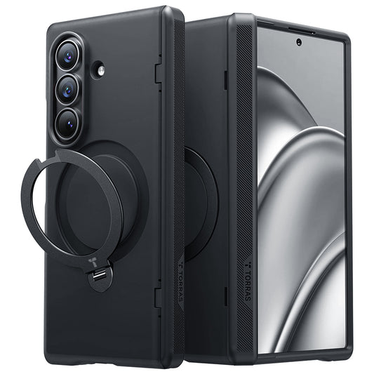 Coque MagSafe pour Samsung Galaxy Z Fold8 Ultra F976, Torras, Ostand Q3 Spin, Noire