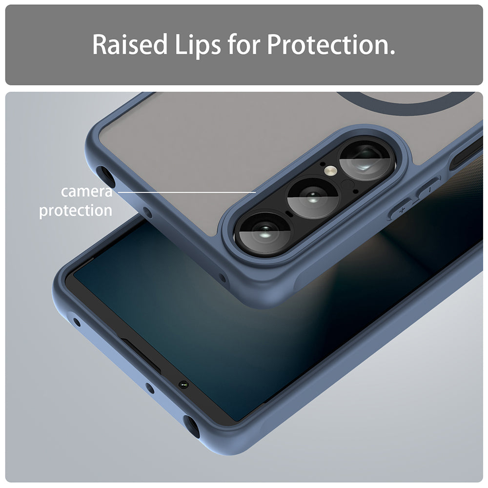 MagSafe-Hülle für Sony Xperia 1 VIII, Techsuit, HaloFrost II, Marineblau