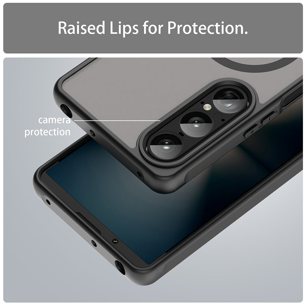 Coque MagSafe pour Sony Xperia 1 VIII, Techsuit, HaloFrost II, Noire