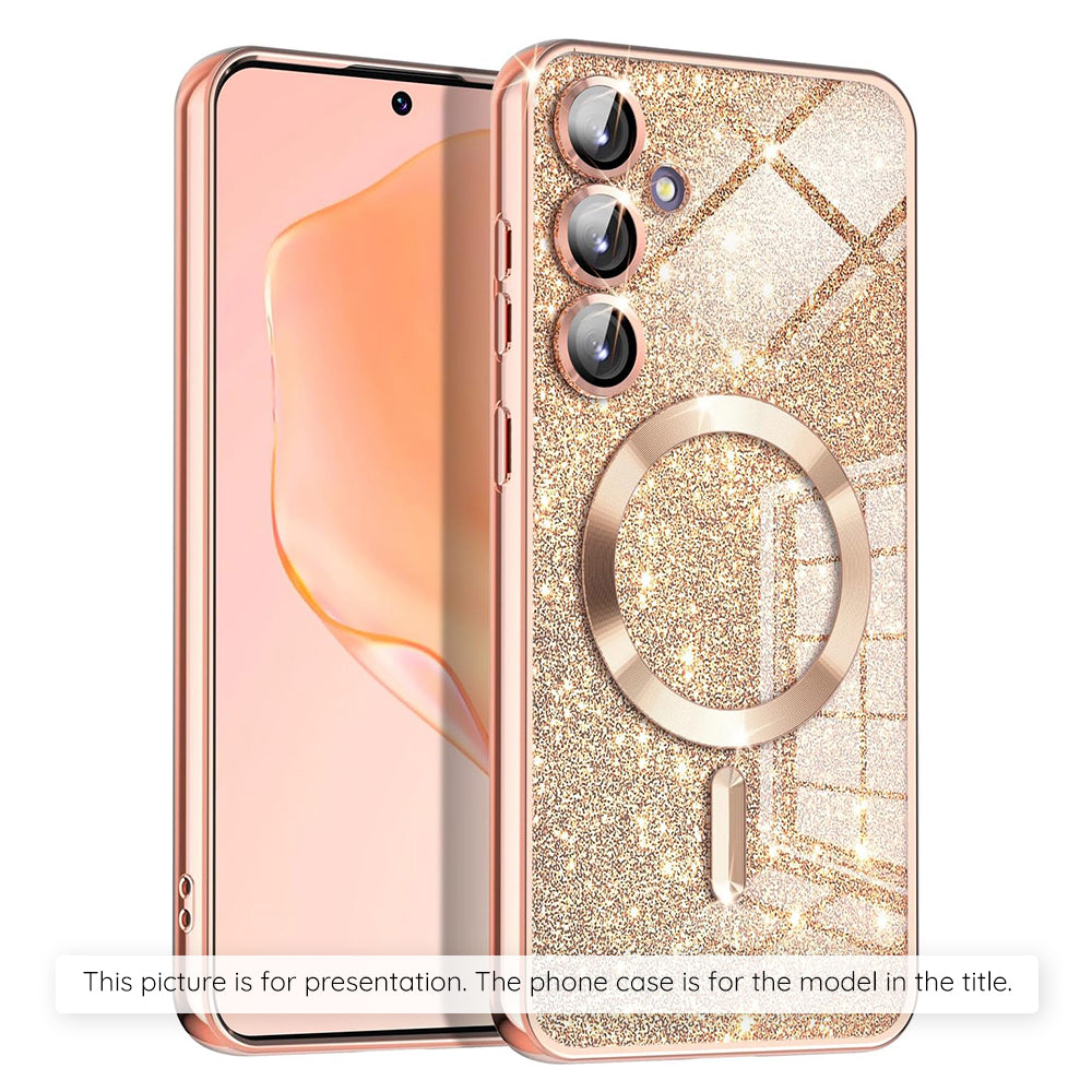 MagSafe Case for Xiaomi 17T, Techsuit, Luxury Glitter, Rose Gold