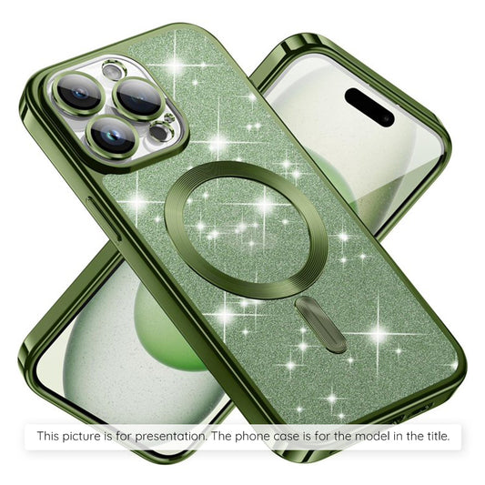 MagSafe-Hülle für Xiaomi 17T, Techsuit, Luxury Glitter, Dunkelgrün