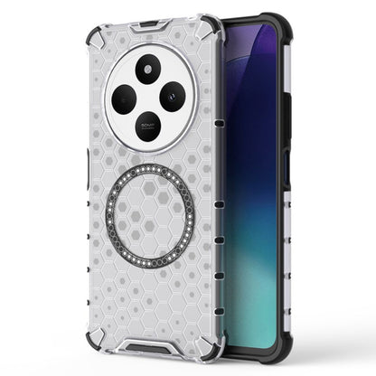 Coque MagSafe pour Xiaomi Poco C75 / Redmi 14C, Techsuit, HoneyComb Shield, Blanche