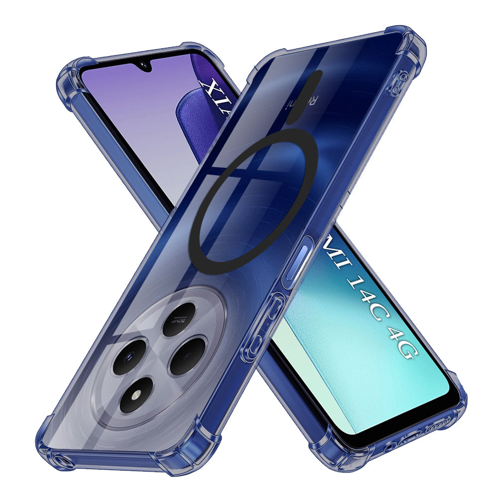 MagSafe-Hülle für Xiaomi Poco C75 / Redmi 14C, Techsuit, stoßfest transparent, rauchfarben