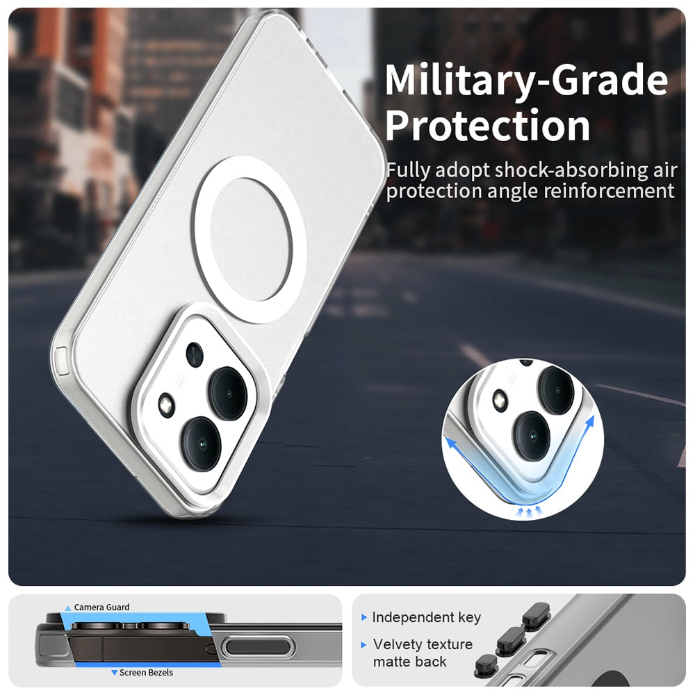 MagSafe-Hülle für Xiaomi Poco C85 4G / Redmi 15C 5G / 15C 4G, Techsuit, CandyCase, Weiß