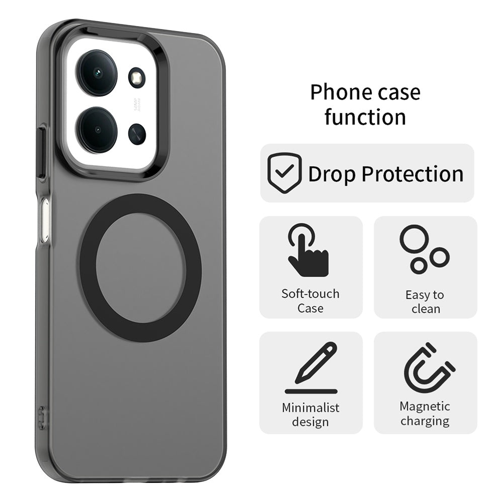 MagSafe-Hülle für Xiaomi Poco C85 4G / Redmi 15C 5G / 15C 4G, Techsuit, CandyCase, Schwarz